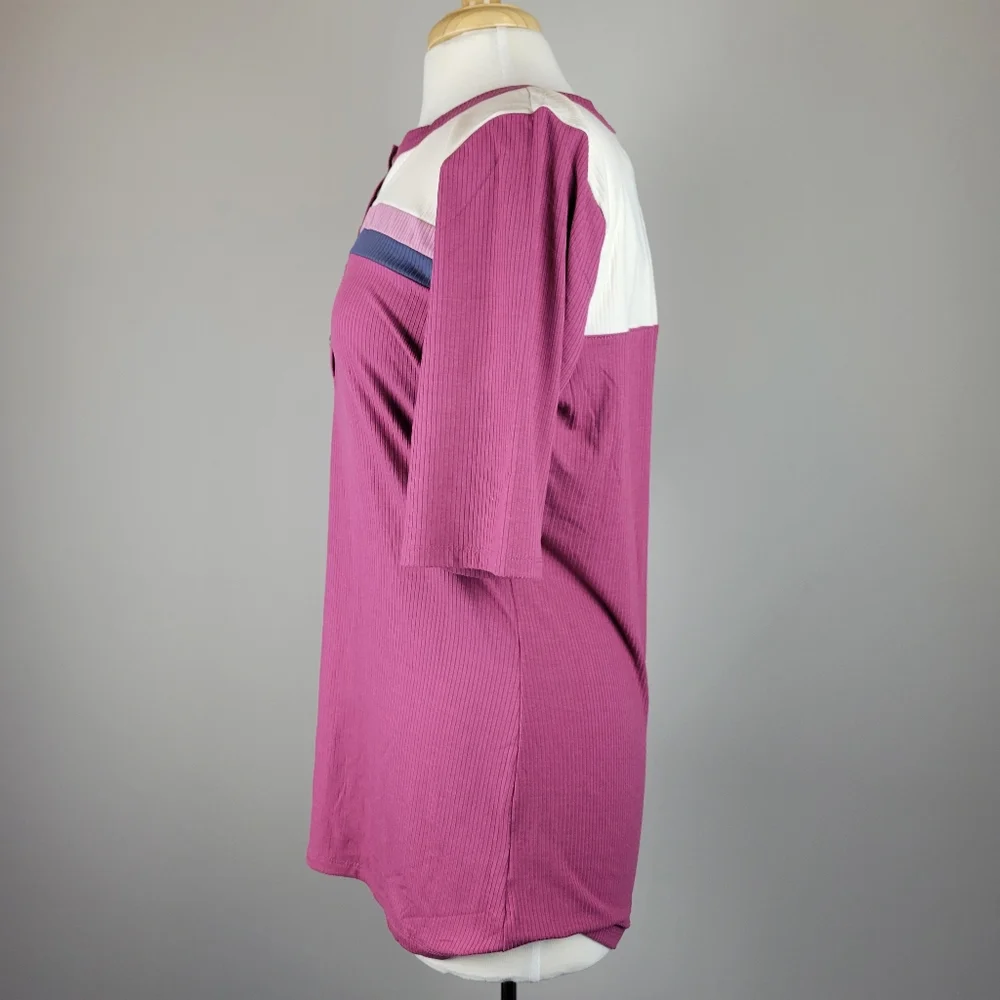 NWT Torrid Ribbed Color Block Henley - Picture 5 of 7